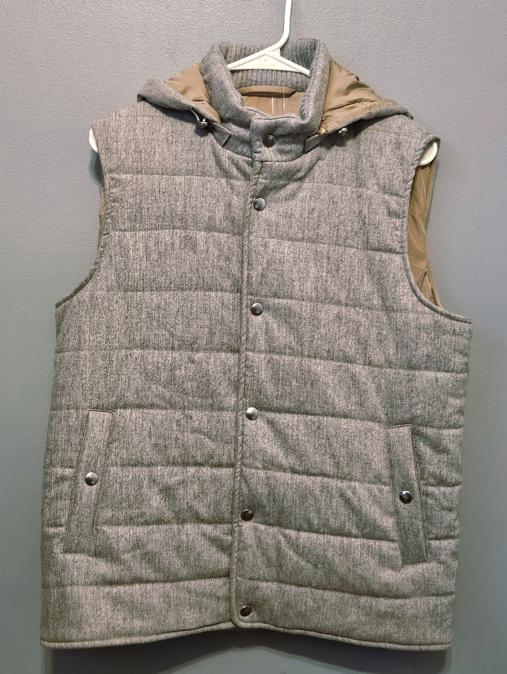 Eleventy Men's Gray Wool Cashmere Hooded Hood Vest  US 40 / IT 50 New NWT